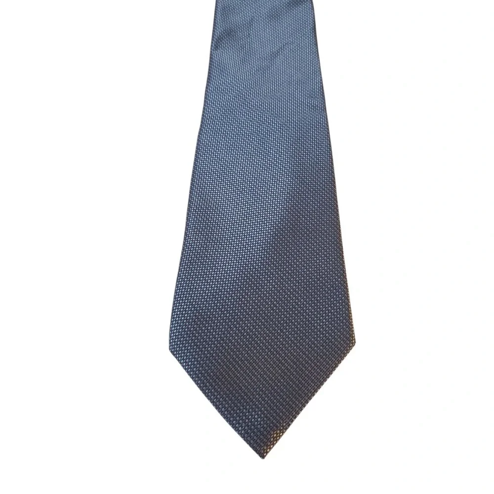 Calvin Klein Mens Tie Necktie Designer‎ Luxury Blue Gray Pin Dot Business Suit